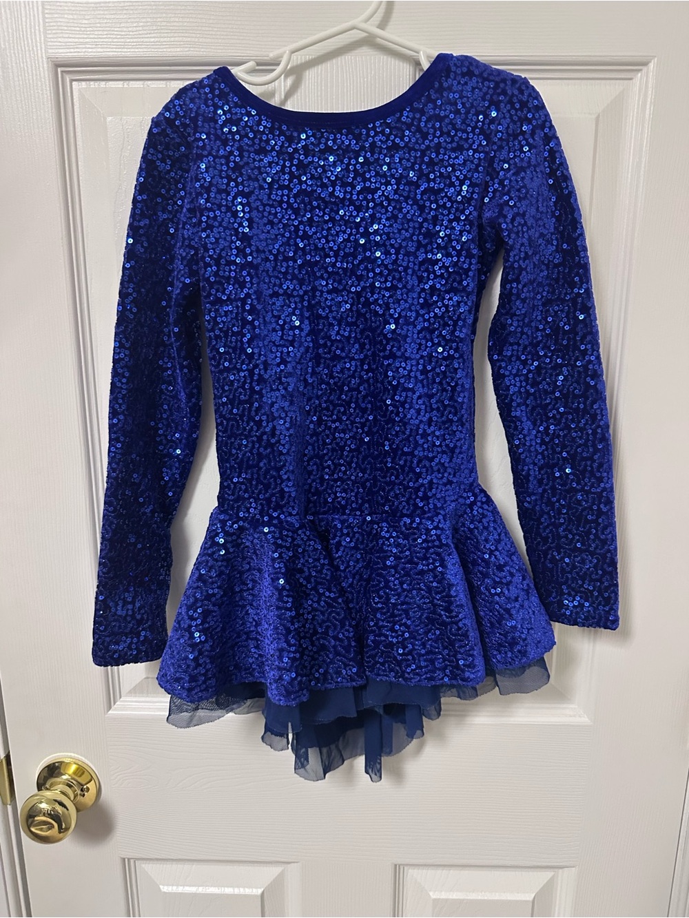 Girls Royal Blue Sequin Peplum Dance Dress by